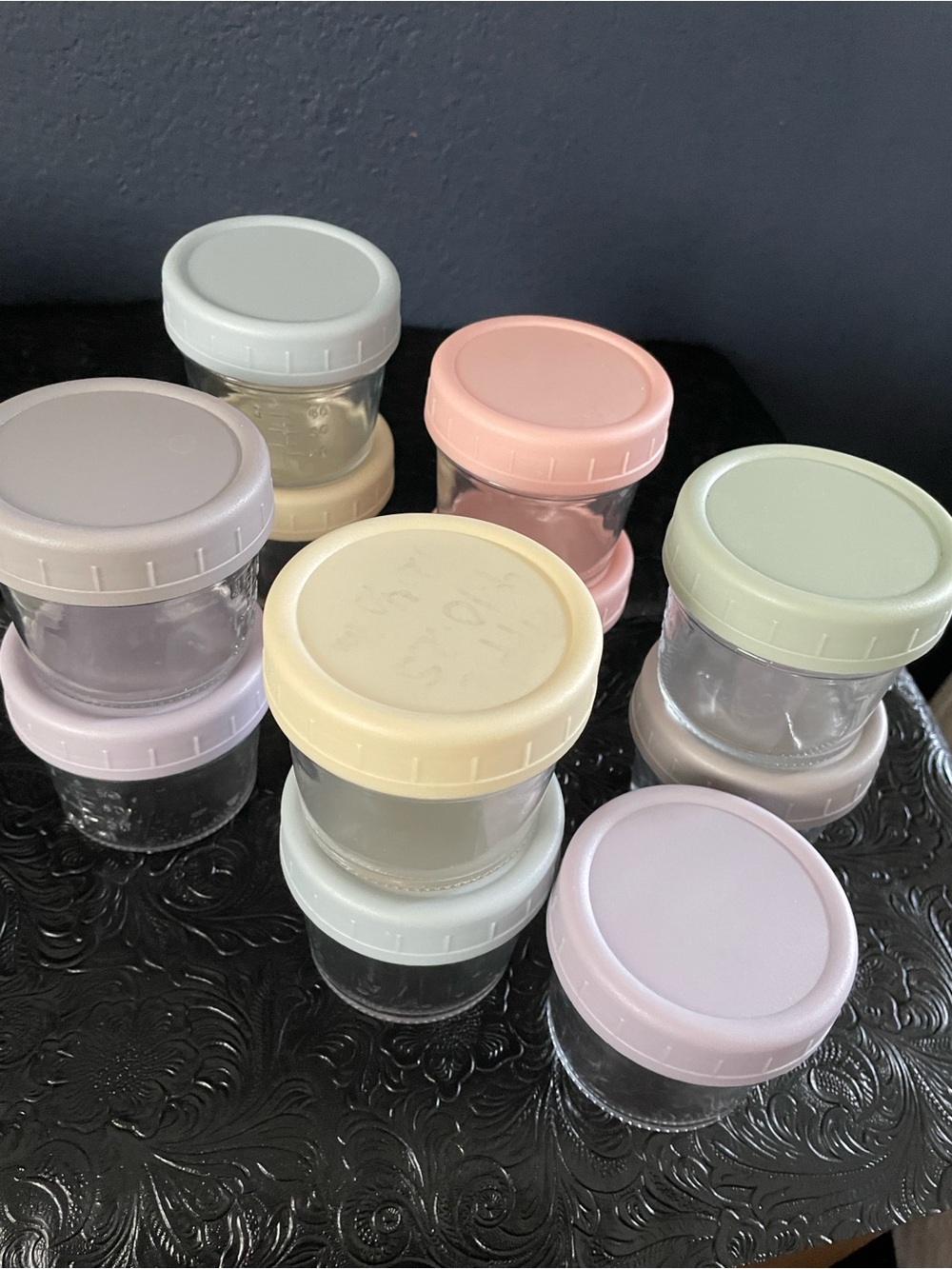 Silicone Baby Food Freezer Trays + Glass Storage Jars in Pastel Mix - Picture 5 of 10